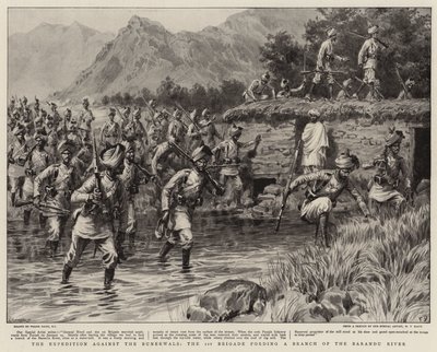 バランドゥス川への遠征、第1旅団、バランドゥ川の支流 作： Frank Dadd